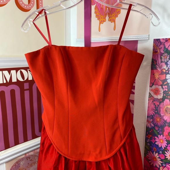 NWT Toccin Melody Corset Midi Dress In Poppy color - Picture 4 of 9